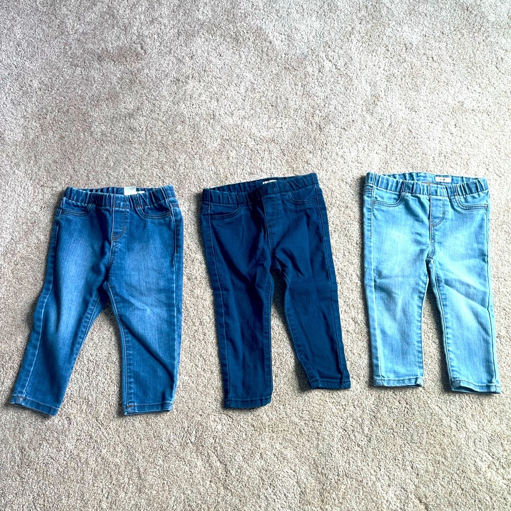 Osh Kosh Toddler Girl Jegging Pant, Size 18M, lot of 3
